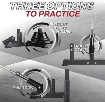 Yes4All 360° T-Bar Row Plate Post Insert Landmine Base - Fit 1" & 2” Olympic Bars, Easy to Install - Great for Back, Muscle, Arm, Full-Body & Support Deadlifts, Squats for Home Gym