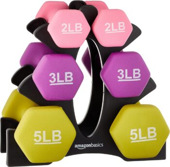 Amazon Basics Easy Grip Workout Dumbbell, Neoprene Coated, Various Sets and Weights available