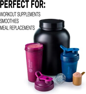 BlenderBottle Classic Shaker Bottle Perfect for Protein Shakes and Pre Workout, 28-Ounce, Black