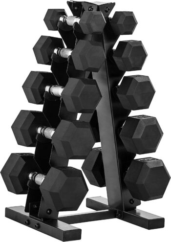 CAP Barbell 150 LB Dumbbell Set with Rack, Color Series