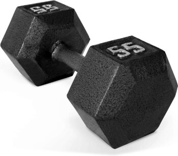 CAP Barbell Black Cast Iron Hex Dumbbell | 5-120 LBs | Single or Pair