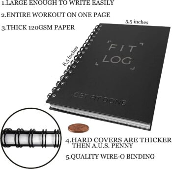 Cossac Undated Fitness Journal & Workout Planner - Designed by Experts Gym Notebook, Workout Tracker,Exercise Log Book for Men Women