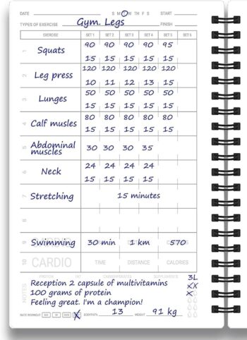 Cossac Undated Fitness Journal & Workout Planner - Designed by Experts Gym Notebook, Workout Tracker,Exercise Log Book for Men Women