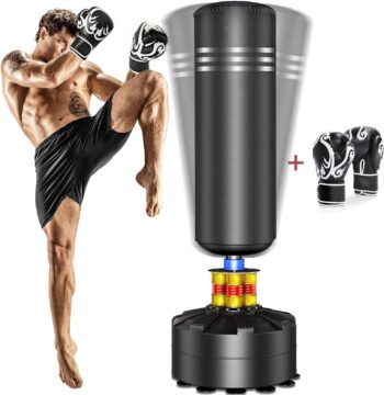 Dripex Freestanding Punching Bag- Heavy Boxing Bag with Stand for Adult Youth - Men Women Standing Kickboxing Bags with/Without Gloves for Home Gym MMA Boxing Training