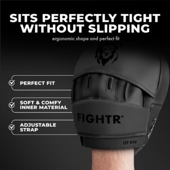 FIGHTR® Premium Punching Mitts - Ideal Padding & Stability | Boxing Mitts for Martial Arts incl. Carry Bag | Focus Pads for Boxing, MMA, Muay Thai, etc.