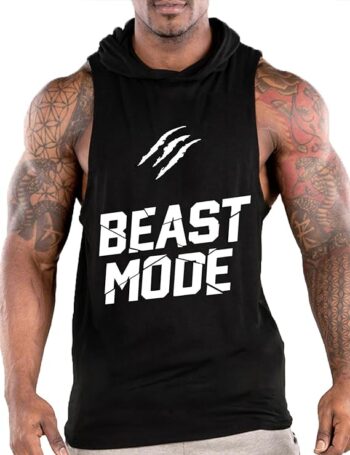 FLLSGT Men's Workout Hooded Tank Tops Sports Training Sleeveless Gym Hoodies Fitness Bodybuilding Cut Off Muscle Shirts