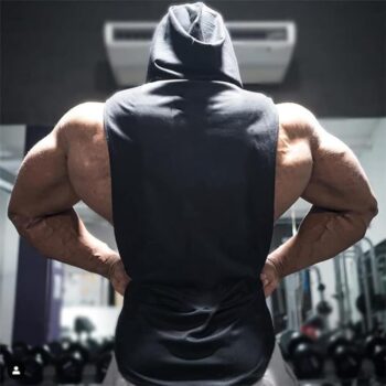 FLLSGT Men's Workout Hooded Tank Tops Sports Training Sleeveless Gym Hoodies Fitness Bodybuilding Cut Off Muscle Shirts