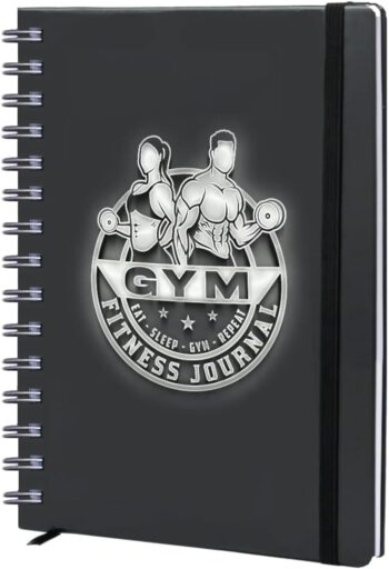 Fitness Journal & Workout Planner - Hardcover A5 Gym Log Book for Men & Women - Track Workouts, Weight Loss, Muscle Gain - Health & Wellness Tracker with Back Pocket for Gym Enthusiasts