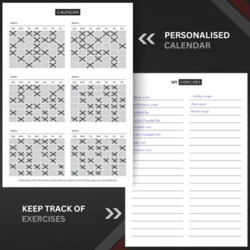 Fitness Journal & Workout Planner - Hardcover A5 Gym Log Book for Men & Women - Track Workouts, Weight Loss, Muscle Gain - Health & Wellness Tracker with Back Pocket for Gym Enthusiasts