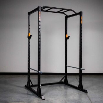 GRIND FITNESS Alpha3000 Power Rack, Squat Rack with Rubber Protected J-Cups, Silver Spotter Arms, 2x2 Uprights, Textured Multi-Grip Pull Up Bar, Heavy Duty J-Cups