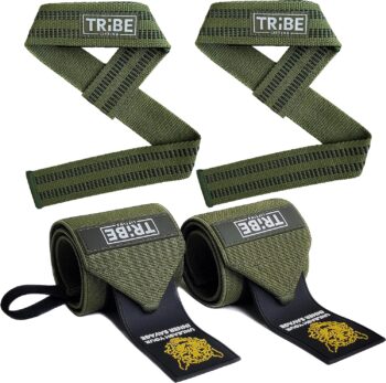Heavy Duty Wrist Wraps and Lifting Straps - 21" Wrist Wraps for Weightlifting Men and 24" Wrist Straps for Weightlifting with Silicone Grip and Padding - Weight Lifting Wrist Wraps and Deadlift Straps