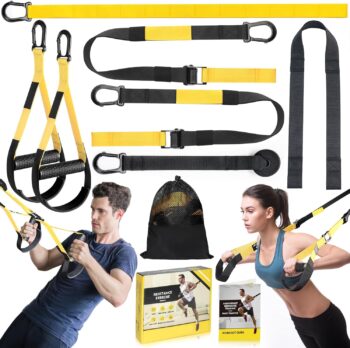 Home Resistance Training Kit, Resistance Trainer Exercise Straps with Handles, Door Anchor and Carrying Bag for Home Gym, Bodyweight Resistance Workout Straps for Indoor & Outdoor