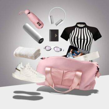 ICEIVY Gym Duffle Bag Dry Wet Separated Gym Bag Sport Duffle Bag Training Handbag Yoga bag with Extra Drawstring Backpack (pink) Large