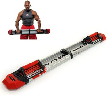 IRON CHEST MASTER Push Up Bar | At Home Workout Equipment for Chest Workouts | Push Up Board Includes Resistance Bands and Unique Fitness Program