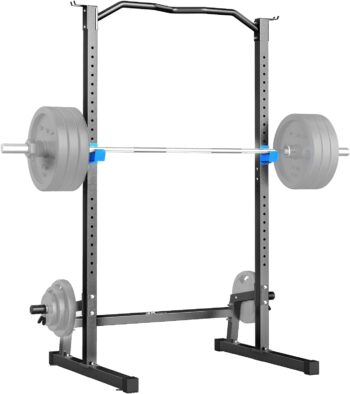 JX FITNESS Squat Rack Power Rack with Pull Up Bar,Adjustable Power Cage Exercise Squat Stand with Barbell Holder Weight Plate Storage Pegs,Weight Lifting Workout Station for Home Gym