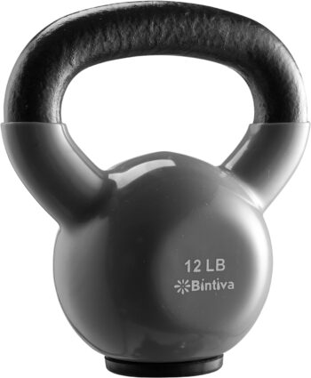 Kettlebells - Professional Grade, Vinyl Coated, Solid Cast Iron Weights With a Special Protective Bottom