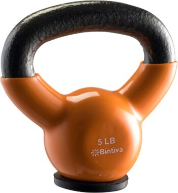 Kettlebells - Professional Grade, Vinyl Coated, Solid Cast Iron Weights With a Special Protective Bottom