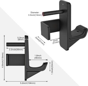 Kipika J-Hooks for 2"x2"and 3"x3" Power Rack - Bottom Reinforced Steel Hooks with Rubber Pad - Set of 2