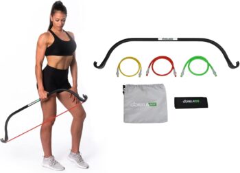 Lite Gorilla Bow Portable Home Gym Resistance Bands and Bar System for Travel, Fitness, Weightlifting and Exercise Kit, Full Body Workout Equipment Set