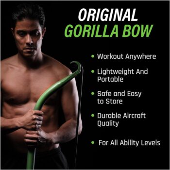 Lite Gorilla Bow Portable Home Gym Resistance Bands and Bar System for Travel, Fitness, Weightlifting and Exercise Kit, Full Body Workout Equipment Set