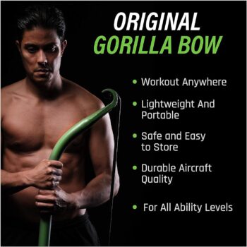 Original Gorilla Bow Portable Home Gym Resistance Bands and Bar System for Travel, Fitness, Weightlifting and Exercise Kit, Full Body Workout Equipment Set