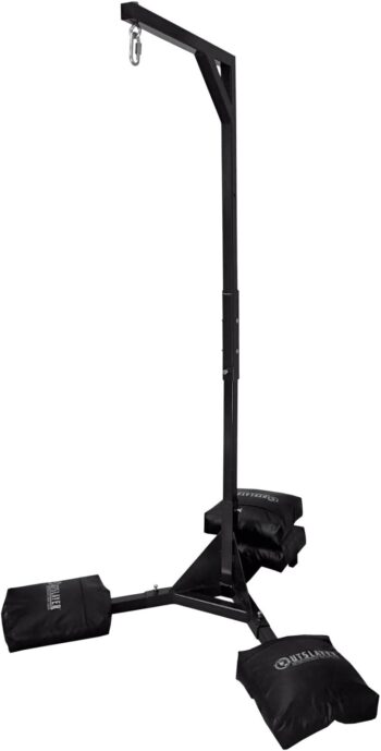 Outslayer Heavy Duty Punching Bag Stand - 7.8ft Tall Boxing Stand Heavy Bags up to 350lbs - Made in USA - Includes 4 Unfilled Sand Bags to Weigh Down The Station - Easy Assembly