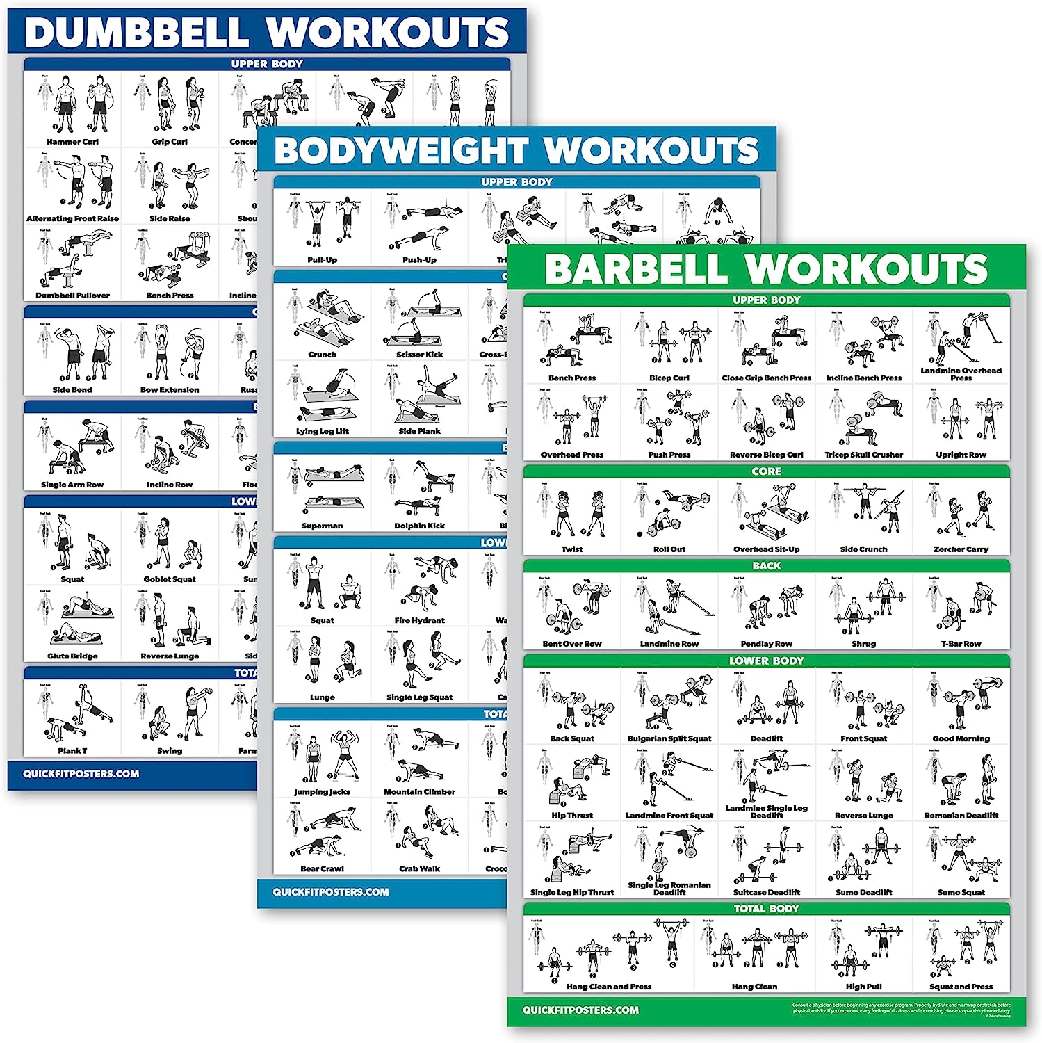 QuickFit 3 Pack - Dumbbell Workouts + Bodyweight Exercises ...
