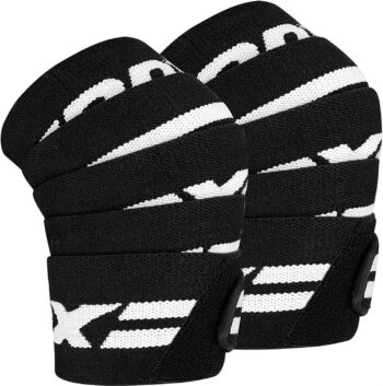 RDX Knee Wraps Pair Weightlifting, 78” Elasticated Straps for Gym Workout Fitness Squats Powerlifting Leg Press Bodybuilding