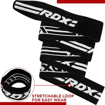 RDX Knee Wraps Pair Weightlifting, 78” Elasticated Straps for Gym Workout Fitness Squats Powerlifting Leg Press Bodybuilding