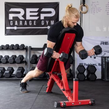 REP FITNESS Rubber Hex Dumbbell Set with Racks, 5-50 Set, 5-75 Set, 5-100 Set, 2.5-27.5 Set, 55-75, 80-100, or 105-125 Set. Available with and Without Racks.