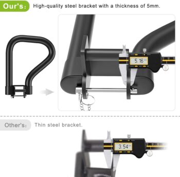 SELEWARE Solid Dip Bar Attachment for 2" x 2" or 3" x 3" with 1", 5/8" or 1/2" Hole Power Cage Squat Rack, Set of 2 Dip Bar Muti-Grip Handles for Strength Training, Double Welding Design