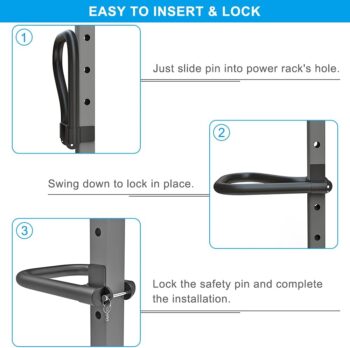 SELEWARE Solid Dip Bar Attachment for 2" x 2" or 3" x 3" with 1", 5/8" or 1/2" Hole Power Cage Squat Rack, Set of 2 Dip Bar Muti-Grip Handles for Strength Training, Double Welding Design