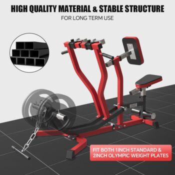 SPART Seated Row Machine, Plate Loaded Lat and Back Workout Equipment, Back Gym Machine with Independent Arms & 360° Rotary Grip Handles, Upper Body Special Machine with Bicep Curl Bar, 440LB Capacity