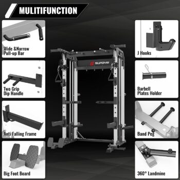 SUPGYM Multi-Functional Power Rack PS1A, Squat Rack Home Gym Fitness, A STANDARD Strength Training Half Rack Power Cage