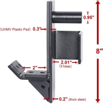 SYL Fitness J-Hooks for Squat/Power Rack - Available in 2"x2" and 3"x3", Heavy Duty J-Cups Barbell Holder with UHMV Pads