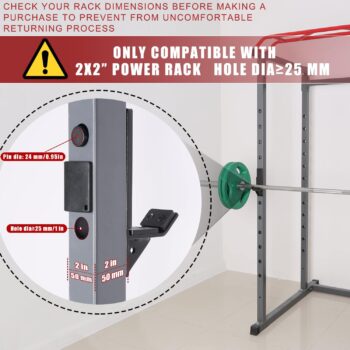 SYL Fitness J-Hooks for Squat/Power Rack - Available in 2"x2" and 3"x3", Heavy Duty J-Cups Barbell Holder with UHMV Pads