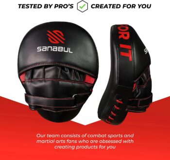 Sanabul Essential Curved Punching Mitts for Boxing and MMA | Ultimate Boxing Mitts & Pads Training Gear for Athletes | High-Performance Focus Mitts Muay Thai Pads for Sparring & Training Boxing Pads