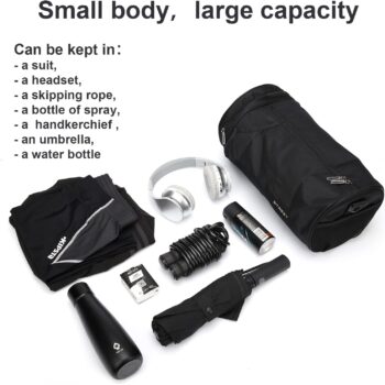 Small Sports Gym Bag Workout Lightweight Duffel Bags for Men and Women Black X-Small