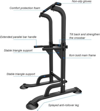 SogesPower Power Tower Dip Station Pull Up Bar for Home Gym Adjustable Height Strength Training Workout Equipment,Pull Up Bar Station