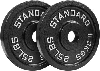 Steel Olympic Plates 355lb Set - Olympic Standard Premium Coated 2.5lb, 5lb, 10lb, 25lb, and 3x 45lb Pairs for Weight Lifting Powerlifting