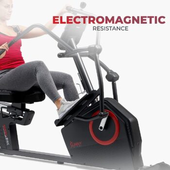 Sunny Health & Fitness Elite Recumbent Cross Trainer & Elliptical Machine with Arm Exercisers, Easy Adjust Seat, & Exclusive SunnyFit® App Enhanced Bluetooth Connectivity