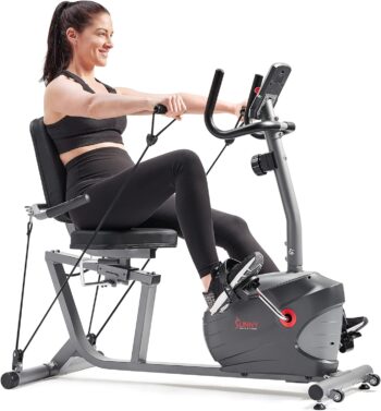 Sunny Health & Fitness Performance Interactive Series Recumbent Exercise Bike with Optional SunnyFit® App Enhanced Bluetooth Connectivity