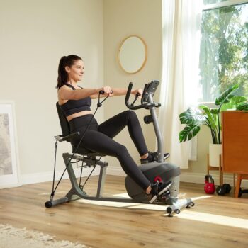 Sunny Health & Fitness Performance Interactive Series Recumbent Exercise Bike with Optional SunnyFit® App Enhanced Bluetooth Connectivity