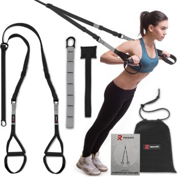 Suspension Trainer & Suspension Straps for Exercise - Adjustable Workout Straps for Men & Women with Door Anchor - Durable Home Resistance Training Kit for Suspension Full Body Workout with Manual