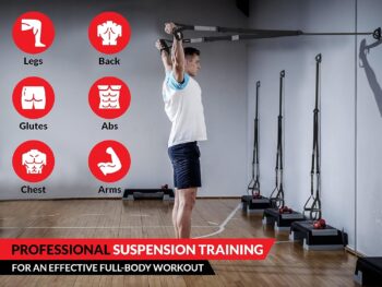 Suspension Trainer & Suspension Straps for Exercise - Adjustable Workout Straps for Men & Women with Door Anchor - Durable Home Resistance Training Kit for Suspension Full Body Workout with Manual