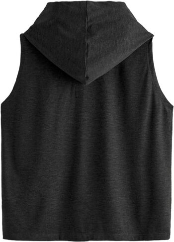 SweatyRocks Women's Summer Sleeveless Hooded Tank Top T-Shirt for Athletic Exercise Relaxed Breathable