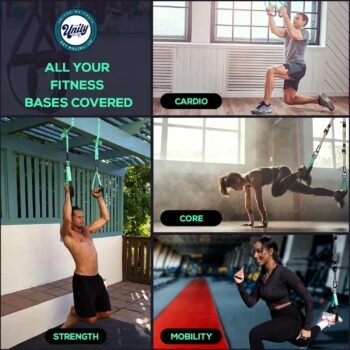 The Unity Training Co. All In One Suspension Trainer Kit, Full Body Workout at Home, Suspension Straps for Training That Will Help You Build Muscle, Burn Fat and Improve Mobility