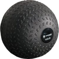 Titan Fitness 100 LB Rubber Tread Slam Ball, Dead Bounce, 14in Diameter, Weight Workout - Throw, Catch, Slam, Twist