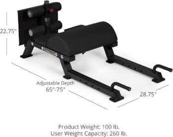 Titan Fitness Adjustable Floor Glute & Hamstring Developer (GHD), Cross Training Workout Lifting Equipment in Home and Commercial Gym