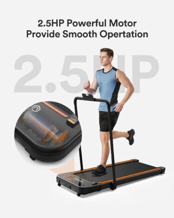 UREVO 2 in 1 Under Desk Treadmill, 2.5HP Folding Electric Treadmill Walking Jogging Machine for Home Office with Remote Control